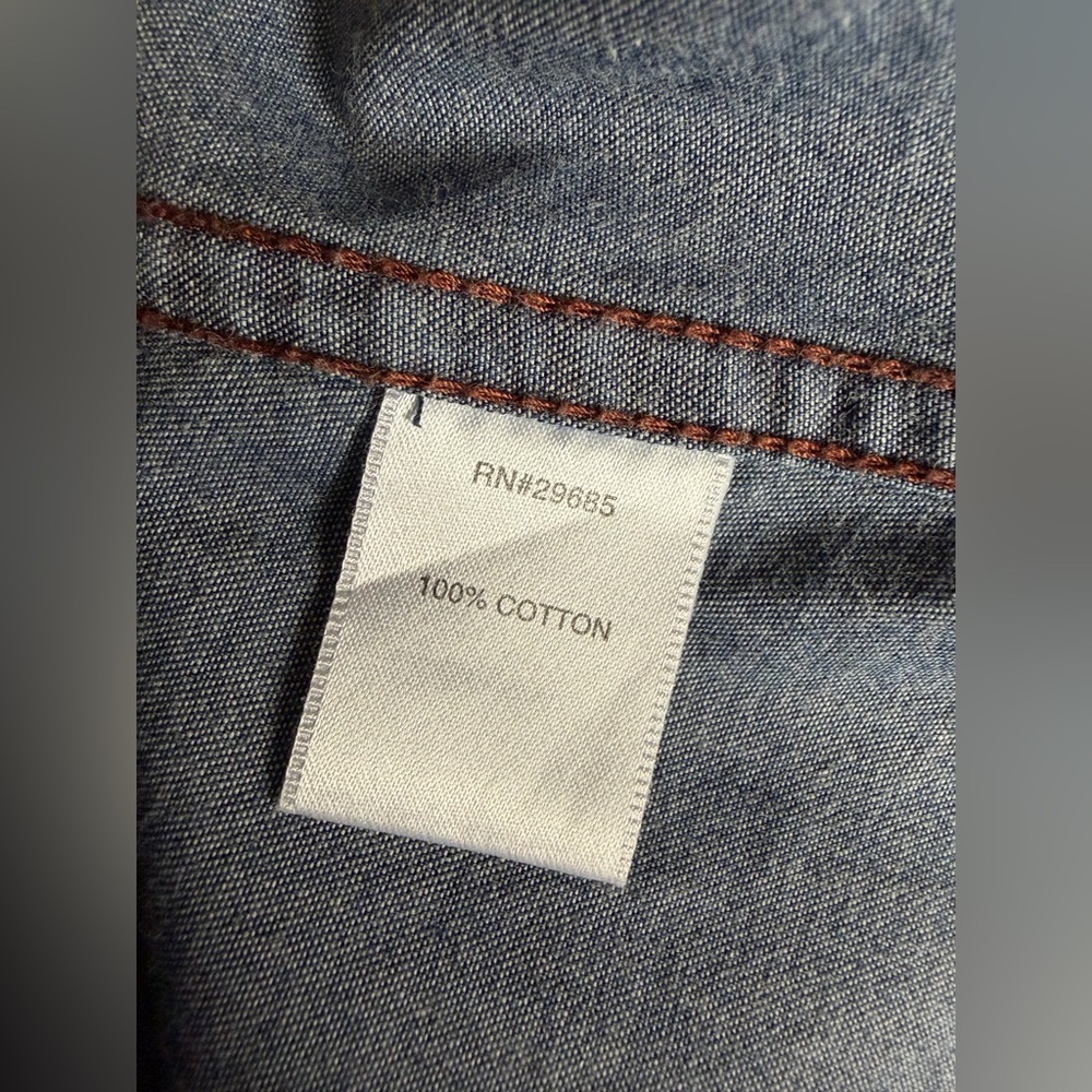 Pendleton 100% Cotton Tailored Denim Button Down … - image 8